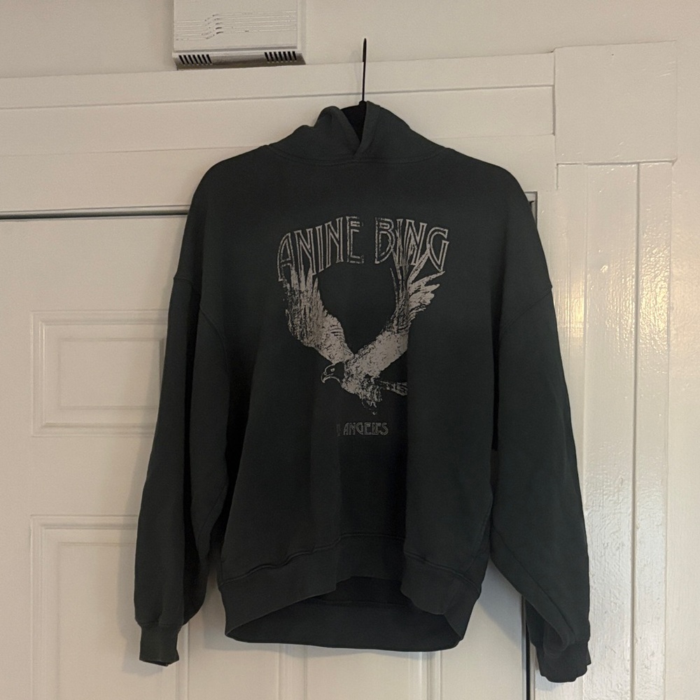 Anine Bing Black Graphic Eagle Hoodie